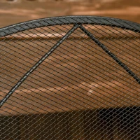 HOMCOM Ecran de protecție pentru șemineu, pliabil în 3 părți, din metal, 108x24x76 cm, negru(m-8)