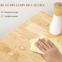 HOMCOM Carucior de bucătărie din lemn cu sertar, suport pentru condimente și dulap, 109x40x89 cm, gri și culoare lemn(m-6)