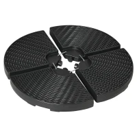 Outsunny Sonnenschirmständer 4-teiliges Sonnenschirmständer, befüllbar, 100 x 100 x 8 cm, Schwarz(m-11)