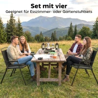Outsunny 4er Set Sitzkissen 39,5 x 39,5 x 10 cm Stuhlkissen mit Bändern, rutschfeste Outdoor Indoor Sitzauflage(m-5)
