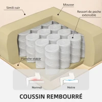 HOMCOM Fauteuil salon avec repose-pieds, chaise pivotante en PU, dossier inclinable, assise rembourrée, 86 x 83 x 107 cm, crème(m-4)