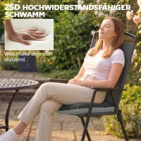 Outsunny 4er Set Sitzkissen 39,5 x 39,5 x 10 cm Stuhlkissen mit Bändern, rutschfeste Outdoor Indoor Sitzauflage(m-6)