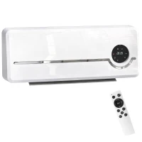HOMCOM Aerotermă Ceramică 2000W de Perete cu 3 Moduri, Temperatură Reglabilă, Temporizator, Telecomandă, Blocare pentru Copii, Alb(m-10)