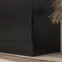 HOMCOM Buffet haut cuisine, armoire de cuisine avec 4 portes à 6 niveaux et étagères réglables, 76 x 40 x 176,7 cm, noir(m-9)