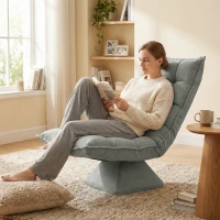 HOMCOM Fauteuil de sol paresseux fauteuil relax fauteuil salon design capitonné inclinaison dossier réglable pivotant 360°(m-8)