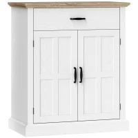HOMCOM Buffet salon style moderne avec placard à 2 portes, tiroir et étagère réglable, 75,2 x 40 x 91,5 cm, blanc(m-12)