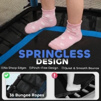 HOMCOM Kids Trampoline Mini Bouncer with Enclosure Safety Net For Ages 3-10 Years - Blue(m-5)