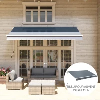 Outsunny Toile de Rechange Store Banne avec Lambrequin, Déperlante, Toile de Remplacement pour Store, Compatible 4 x 3 m, Gris(m-8)