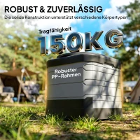 Outsunny Campingtoilette Faltbare Reisetoilette bis 150 kg mit 12 Gerinnungspulver-Päckchen 12 Entsorgungsbeuteln 42 x 46 x 43,5 cm Grau(m-8)