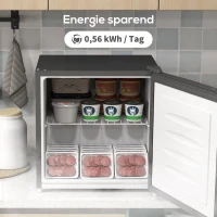 HOMCOM Mini-Gefrierschrank 35 L Gefrierbox elektrisch freistehend 161W Mini Gefriertruhe 47 x 44,2 x 48,8 cm Grau(m-9)