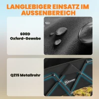 Outsunny Bollerwagen Faltbarer Handwagen Gartenwagen Transportwagen mit Griff Verstellbarer Griffhöhe Getränkehalter Schwarz(m-9)