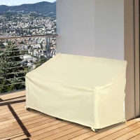 Outsunny Housse de canapé exterieur étanche, housse de banc de jardin 600D tissu oxford, bache de canapé extérieur pour balcon, terrasse, 140 x 84 x 56/94 cm, beige(m-10)