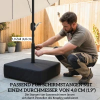 Outsunny Sonnenschirmständer 80 kg Sandfüllung robuster Standfuß für Freischwinger und 48 mm Stangen Schwarz(m-5)