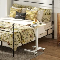 Vinsetto Stehpult Stehtisch, Laptoptisch, höhenverstellbar, 4 Rollen, 65 cm x 48 cm x 108 cm, Gelb(m-7)