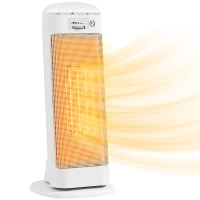 HOMCOM Încălzitor electric ceramic 2000W, 4 moduri și încălzire reglabilă, oscilație la 55°, alb(m-11)