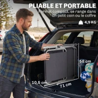 Outsunny Transat Bain de Soleil Pliable Chaise Longue Pliante Grand Confort Dossier Inclinable Multi-positions et Pare-Soleil réglable Dim. 187L x 58l x 36H cm Gris(m-7)