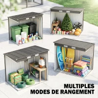 Outsunny Abri de jardin 2,3m² - pour Outils - cabanon Porte verrouillable - dim. 191L x 130P x 166,5-183H cm - acier(m-8)