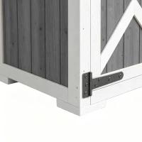 Outsunny Armário de Jardim de Madeira 105x55x179 cm Abrigo de Exterior com Portas 4 Prateleiras Extraíveis Teto Metal Galvanizado Cinza(m-12)