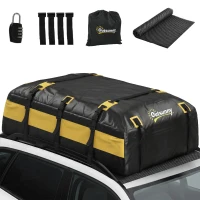Outsunny Portabagagli da Tetto 595 Litri Impermeabile, Borsa per Auto, Giallo(m-11)