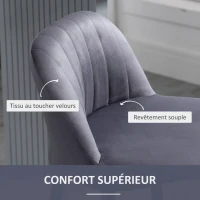 HOMCOM Lot de 2 tabourets de bar design contemporain avec repose-pieds hauteur réglable et pivotant gris(m-7)