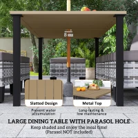 Outsunny Seven-Piece Rattan Dining Set - Grey(m-5)