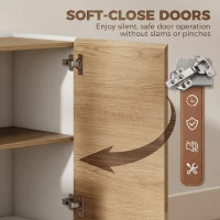 HOMCOM Credenza Buffet con Ante Soft-Close 120 cm Effetto Legno e Bianco(m-7)