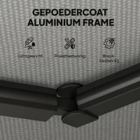 Outsunny Knikarmscherm Zonnescherm 350 x 300cm Knikarmzonnescherm incl. slinger & muurbeugel, verstelbare hoek(m-7)