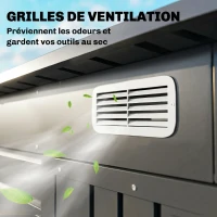 Outsunny Abri de jardin 2,3m² - pour Outils - cabanon Porte verrouillable - dim. 191L x 130P x 166,5-183H cm - acier(m-7)