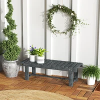 Outsunny Panchina da Giardino a 2 Posti Impermeabile in Legno di Abete, 110x38x35 cm, Grigio(m-2)
