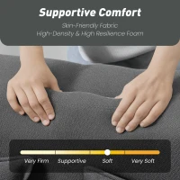 HOMCOM Dwuosobowa sofa z pianki, kanapa z szerokimi podłokietnikami, 2 poduszki, nośność 360 kg, kolor szary(m-5)