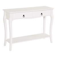 HOMCOM Mobiletto Tavolo Consolle da Ingresso Moderno con 2 Cassetti Casa Legno, per Soggiorno, Camera da Letto e Ingresso, 100x33x75cm, Bianco