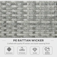 Outsunny 6 Seater Rattan Garden Furniture Set, Gas Fire Pit Table, Wicker Loveseat, 2 Armchairs and 2 Footstools, 6 Piece Patio Rattan furniture Sofa Sets with Cushions for Conservatory, Grey(m-7)