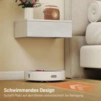 HOMCOM 2er-Set Nachttische, wandmontiertes Design, Schublade, für Schlafzimmer, Spanplatte, Weiß(m-5)