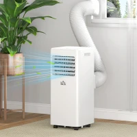 HOMCOM Climatiseur mobile 9000 BTU/H 4 en 1 refroidissement, ventilateur, déshumidificateur minuterie 24H télécommande, blanc(m-10)