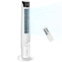 HOMCOM Air Cooler with LED Display and Remote Control, Oscillating Ice Cooling Fan with 3 Speeds, 4 Modes, 12 Hour Timer, White(m-10)