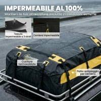 Outsunny Portabagagli da Tetto 595 Litri Impermeabile, Borsa per Auto, Giallo(m-6)