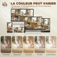 HOMCOM Table à manger extensible rectangle pour 4 à 6 personnes, table de cuisine 110-130 cm, 6 étagères ouvertes, bois naturel(m-9)