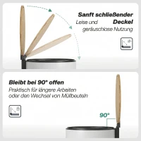 HOMCOM Poubelle cuisine 30L, poubelle à pédale avec seau intérieur amovible, couvercle à fermeture douce, 36x30x60,5cm, blanc(m-5)