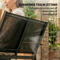 Outsunny Tuinmeubelset Metaal Zitgroep voor 4 Personen met Tweezitsbank, Stoelen en Salontafel 110x63,5x84 cm - Zwart(m-5)
