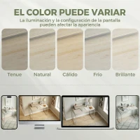 HOMCOM Mesa de Escritorio Moderno con Estante y Estructura de Metal Fácil Montaje 98x48x88,5 cm Roble(m-7)