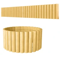 Outsunny Gartenzaun Zaun aus Holz 176 cm x 30 cm Zaunelemente Hundezaun für Garten Blumenbeete Tierbarriere(m-11)