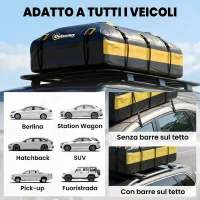 Outsunny Portabagagli da Tetto 595 Litri Impermeabile, Borsa per Auto, Giallo(m-7)