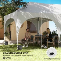 Outsunny 3 x 6 m pop-up paviljoen met zijwanden, 6 zandzakken, hoogteverstelbaar dak, tuinfeest-tent met draagtas(m-6)