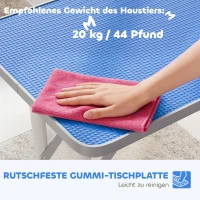 PawHut Trimmtisch für Hunde Hundepflegetisch klappbar höhenverstellbar mit höhenverstellbarem Galgen Schlinge Gummiauflage Blau(m-6)