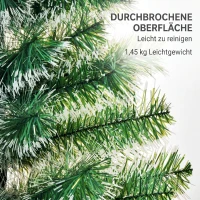 HOMCOM Brad de Crăciun Artificial cu 416 Ramuri din PET și Bază din Metal, Ø75x150 cm, Verde(m-8)