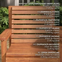 Outsunny Bistro-set 3-delig van hout, weerbestendig tuinmeubelset met lamellenontwerp en parasolgat Verkoold(m-8)