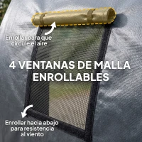 Outsunny Garaje Exterior para Coche 3x6 m Impermeable con Tejido PE Resistente Marco de Metal Galvanizado UPF 30+ Gris Oscuro(m-5)