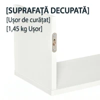 HOMCOM Set de 3 rafturi de perete pentru depozitare din lemn, 80x18x18 cm, alb(m-9)