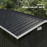 Outsunny 12 x 8 ft Garden Shed, Outdoor Storage Shed with 4 Vents and Lockable Double Doors, Dark Grey(m-5)
