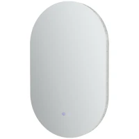 kleankin Espejo de Baño con Luces LED 81x51 cm Espejo de Pared con 3 Colores Interruptor Táctil Función de Desempañado Plata(m-11)